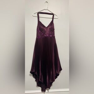 Elegant Purple Satin Dress